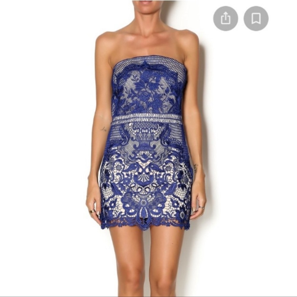 💙NELLIS STRAPLESS SPECIAL OCCASION BLUE CROCHET DRESS💙